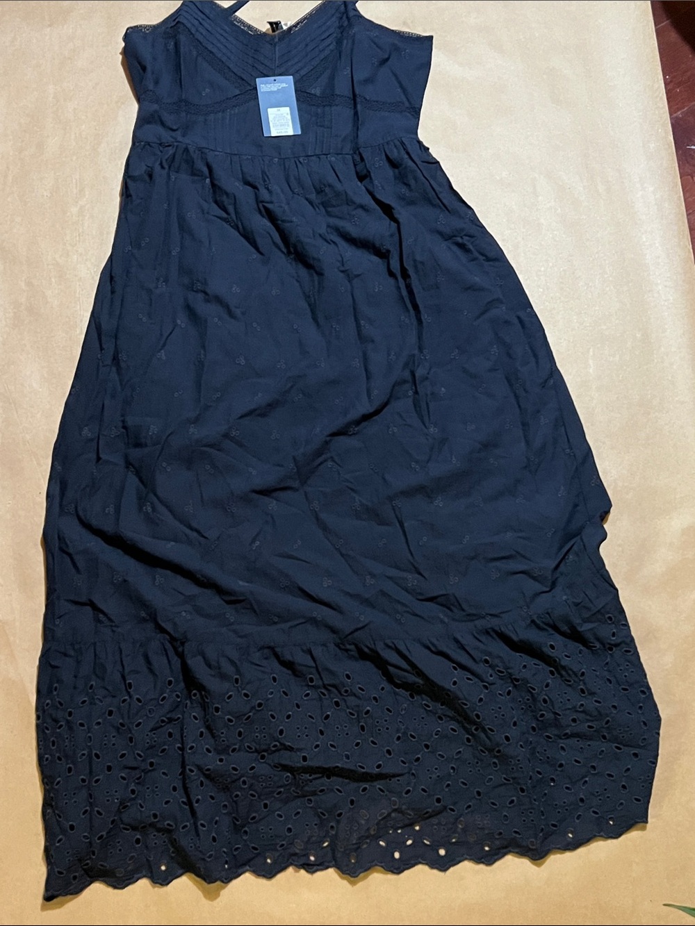 Universal Thread Navy Eyelet Maxi Dress with Adjustable Straps